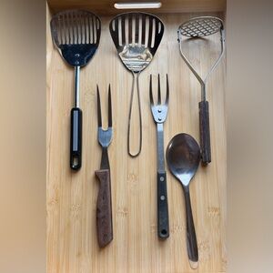 Vintage to Modern Kitchen Tools Potato Masher Forks Slotted Spoons Stainless 6